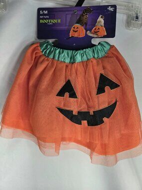 Bootique by Petco Pet Costume Jack O'Lantern Tutu Orange Green Black Size S/M